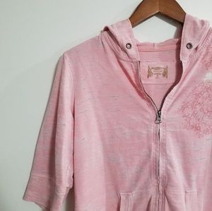 💸 Ruff Hewn Pink Short Sleeve Zip-Up Sweatshirt